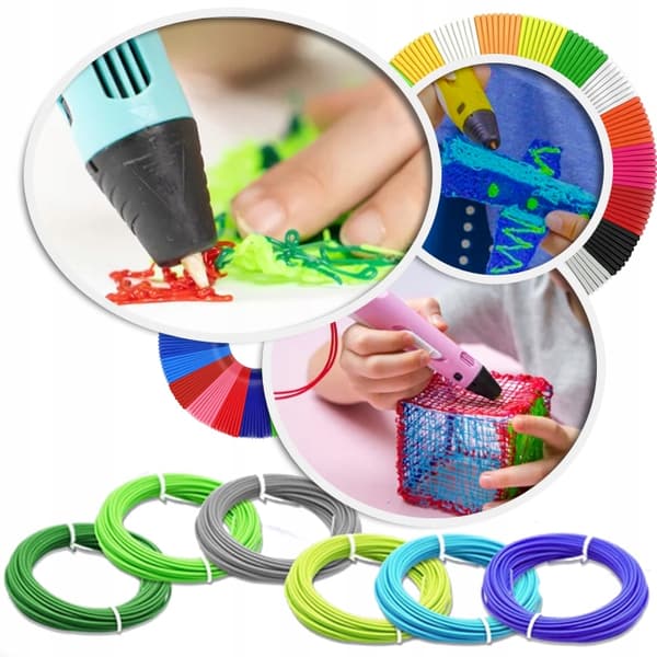 PLA-REFILL TIL 3D-PENNE, 20 FARVER, 5X20, 100 M