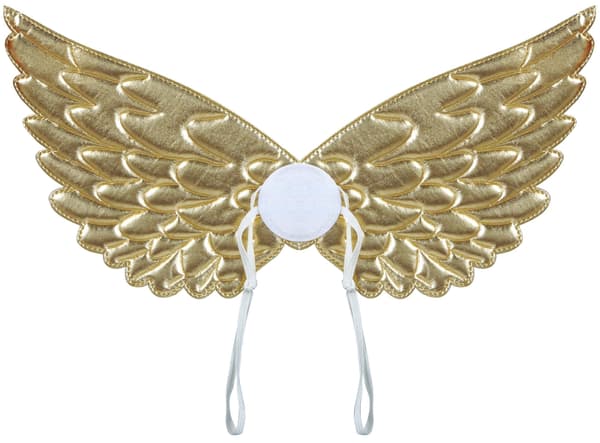 Änglavingar gyllene julkrubba 44 cm
