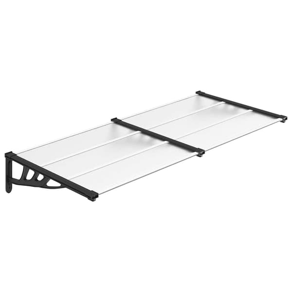 vidaXL dørmarkise sort og transparent 199x90 cm polycarbonat