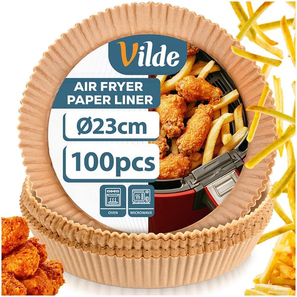 Papirindlæg til luftfritter rundt 23 cm 100 stk.