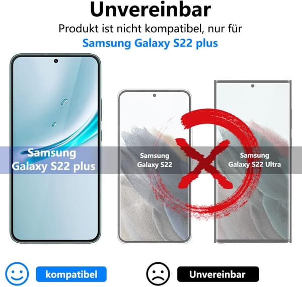 2 st 9H härdat glas för Samsung Galaxy S22+
