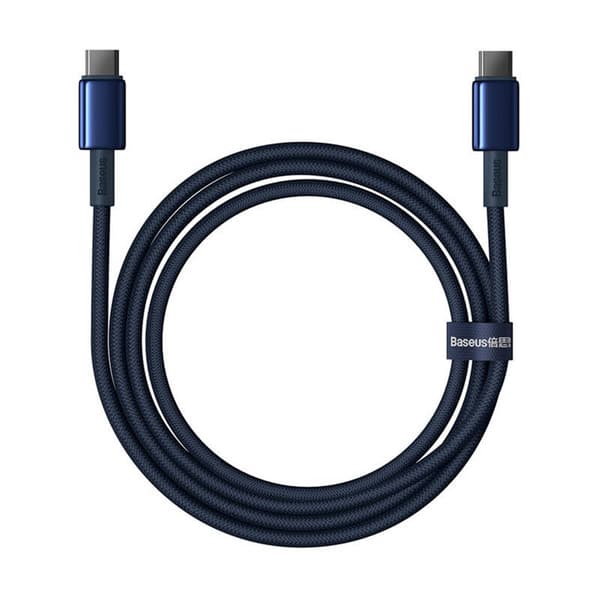 Baseus Tungsten Gold USB-C til USB-C kabel, 100W, 1m (Blå)
