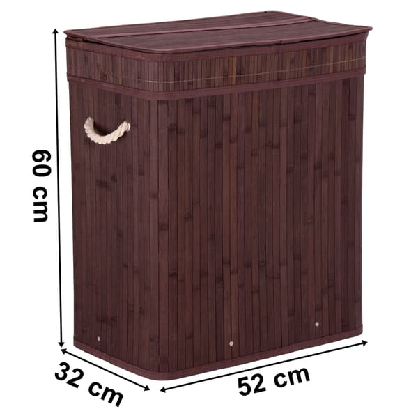 Bambuinen pyykkikori kannella 100L wenge