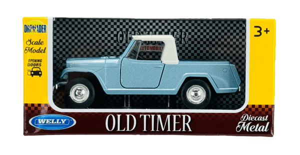 WELLY OLD TIMER 1967 JEEP JEEPSTER COMMANDO PICKUP BLÅ 1:34 43826