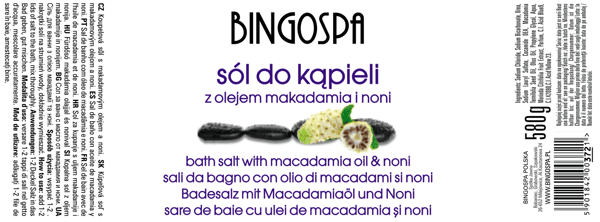 BINGOSPA badsalt med macadamia- och noniolja