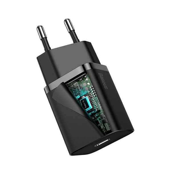 Baseus Super Si Hurtigoplader 1C 20W Vægoplader (Sort)