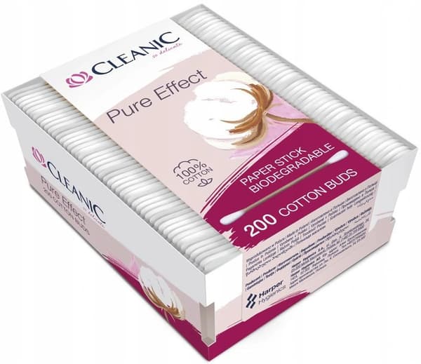 HH Cleanic Pure Effect øretusch 200 stk. rund æske papir