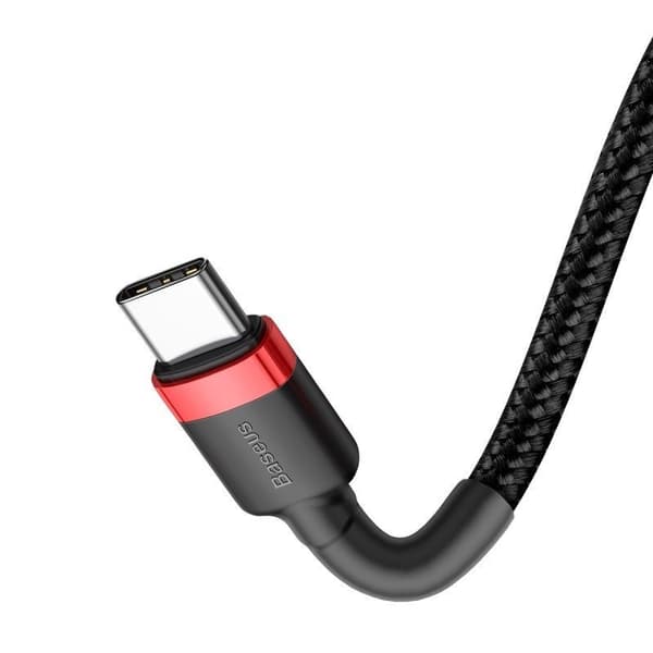Baseus Cafule PD 2.0 QC 3.0 USB-C til USB-C PD-kabel 60W 1m (sort-rød)
