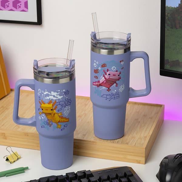 Termisk resmugg med sugrör Axolotl - Minecraft