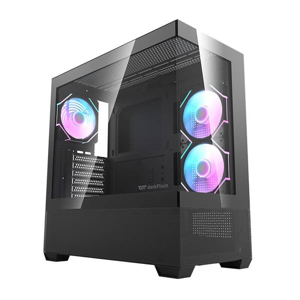 Darkflash DS900 AIR datorchassi (svart) + 6 ARGB-fläktar