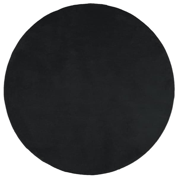 vidaXL OVIEDO tæppe, kort luv, sort, Ø 160 cm