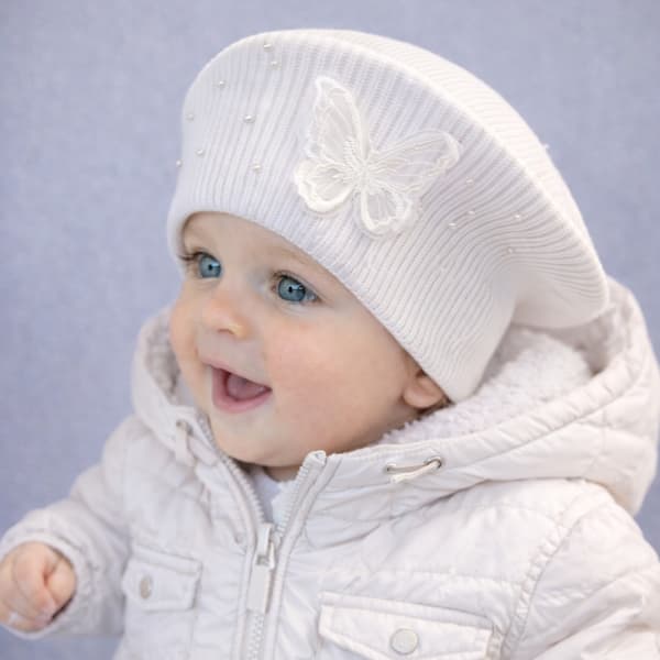 Pigebaskerhat 46-50 sommerfugleperler elegant FORÅRSHVID