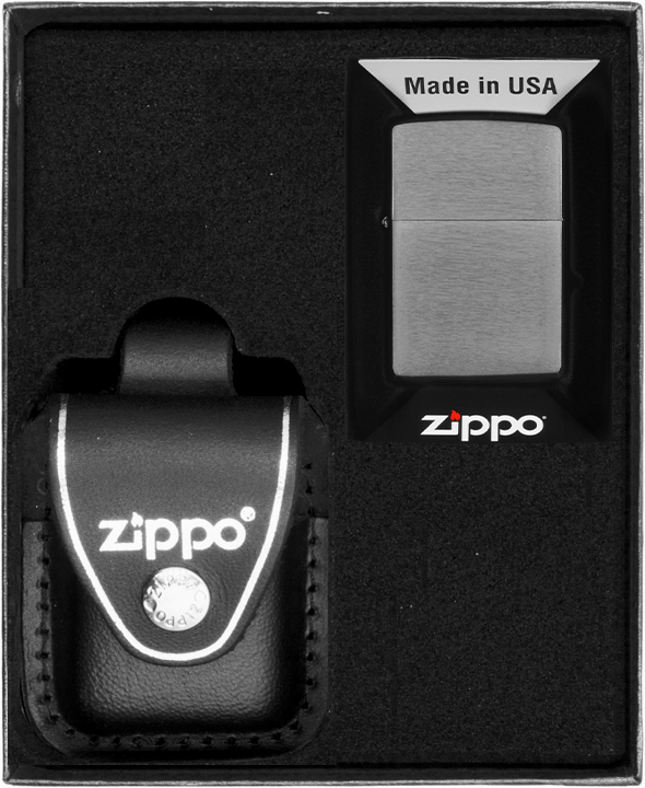 Zippo tändare borstad krom presentset nr 3