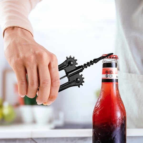 Proptrækker til vin metal sort 16 cm