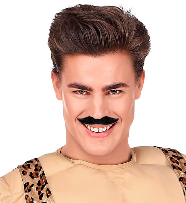 Klassisk sort overskæg retro 1920'er kostume