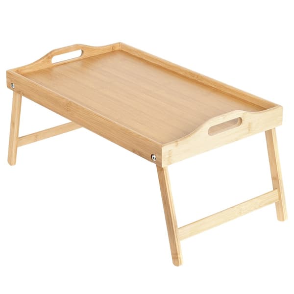 Frukostbord bambu vikbart 2-i-1 50x30x24,5 cm