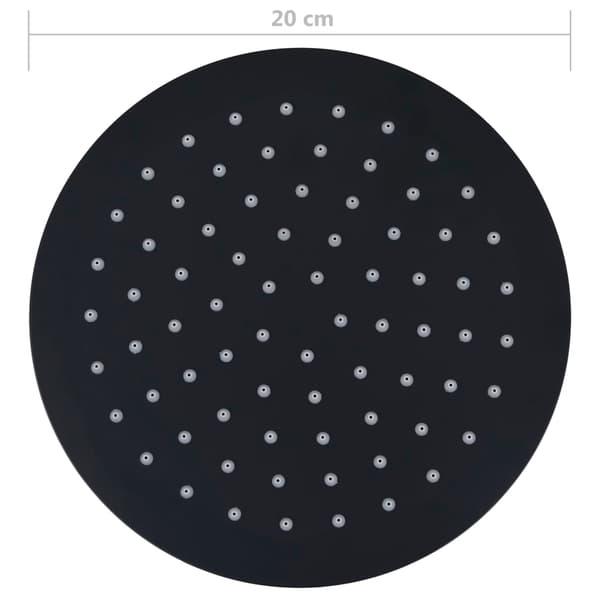 vidaXL brusehoved i rustfrit stål 20 cm rundt sort