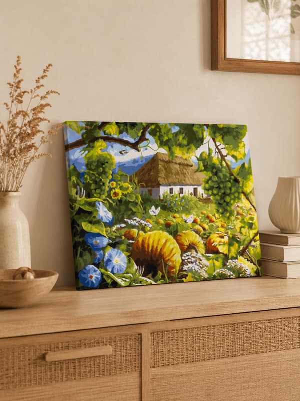Målning med siffror med ram Lantgård 50x40 cm