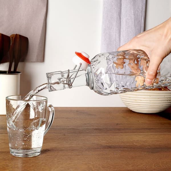 Glasflaske med klemme 1,1 l