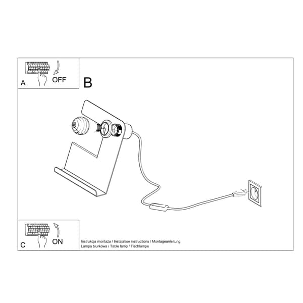SKRIVEBORDSLAMPE TRIX 1 E27 HVID LUMILO 06.540.68
