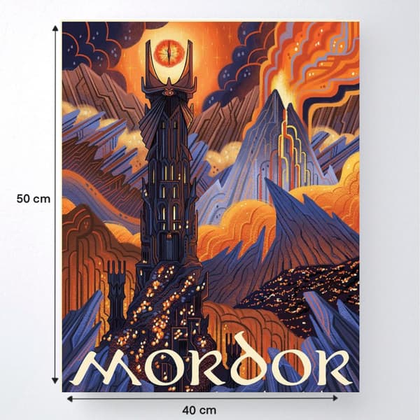 MALING EFTER TAL Billeder til maleri Mordor Ringenes Herre 40x50 cm