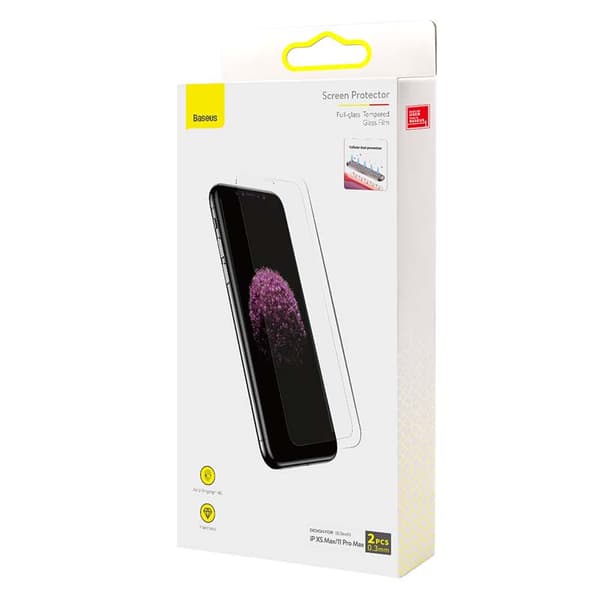 Baseus 0,3 mm hærdet glas til iPhone XS Max / 11 Pro Max (2 stk.)