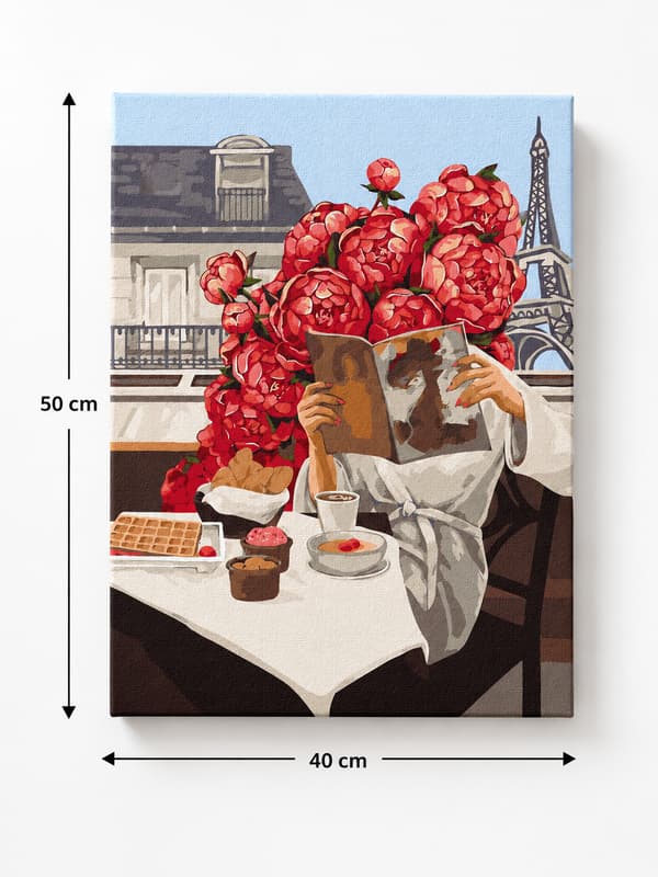 Maleri efter tal med ramme Billeder til maleri - Blooming Paris 40x50 cm