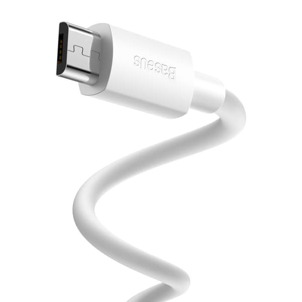 Baseus Simple Wisdom micro USB - USB -kaapeli, 2.1A, 1.5m (valkoinen) 2 kpl.