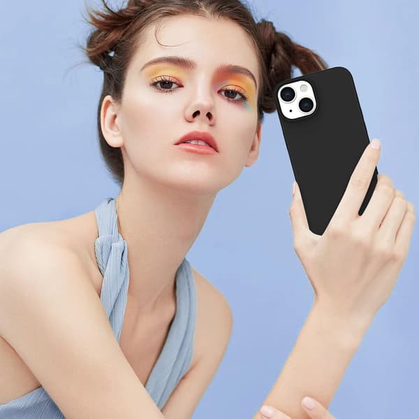 ETUI TIL APPLE IPHONE 14 SILIKONE SORT STÆRK A2882 A2649 A2881