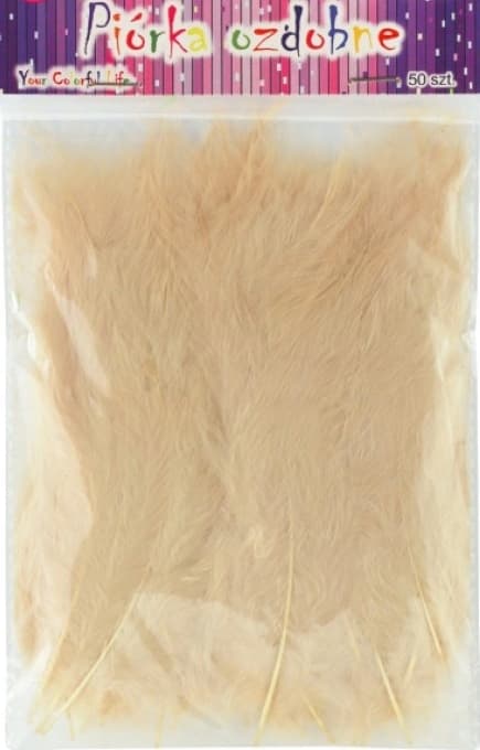 Beige höyhen 10-12 cm, 50 kpl