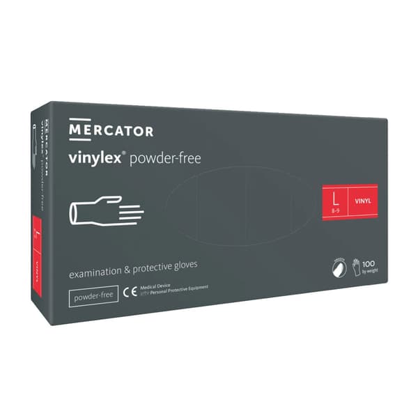 Mercator Vinylex puderfria vinylhandskar L transparenta 100 st