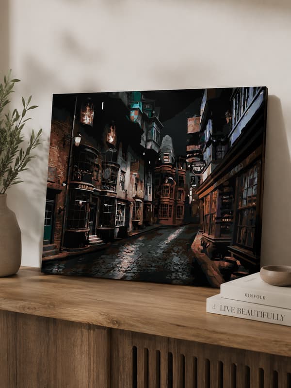 Maleri efter tal Billeder at male - Harry Potter Diagonalstræde 50x40 cm