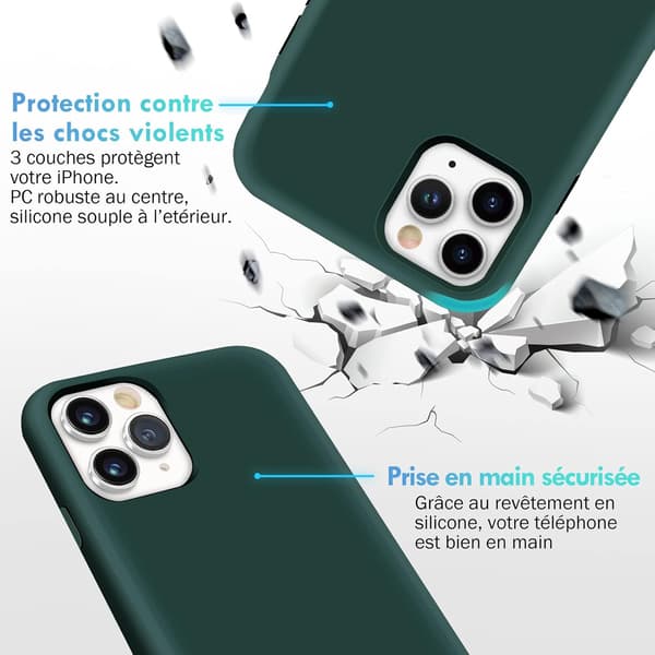 ETUI TIL APPLE IPHONE 11 PRO MAX FLASKEGRØN SILIKONE BAGSIDER