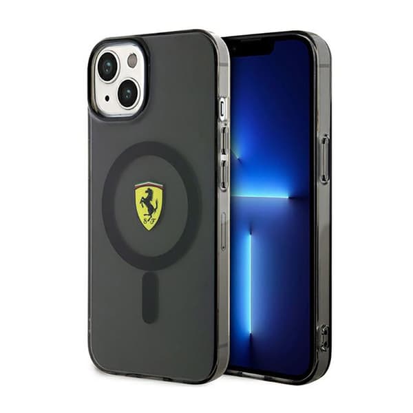 Ferrari Gennemsigtig MagSafe - iPhone 14 Plus Etui (Sort)