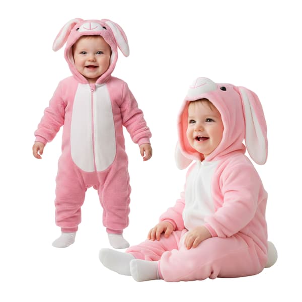 Rosa kanin pyjamasdräkt barn 120: 95-105 cm