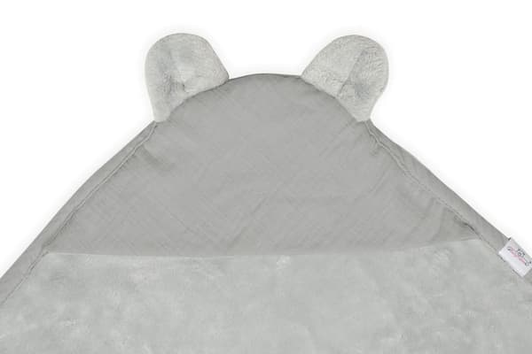 KOALA MUSLIN peitto hupulla 95x95 harmaa