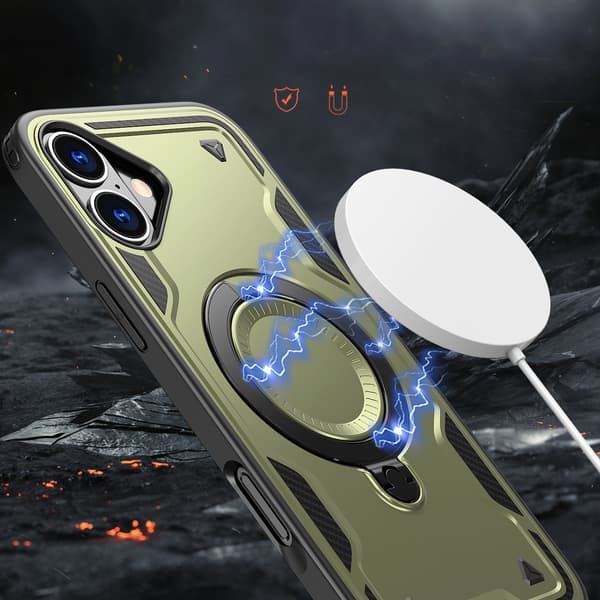Hybrid Armor Trendy Cover med MagSafe til iPhone 16 Plus - Grøn