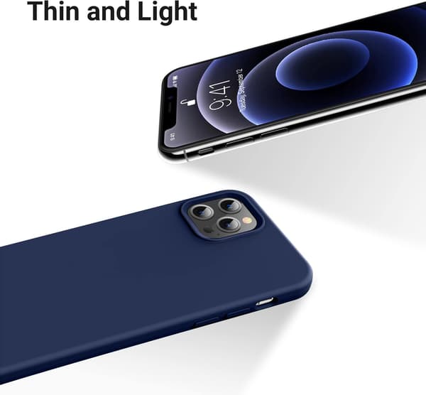 ETUI TIL APPLE IPHONE 12 PRO MAX SILIKONE MARINEBLÅ MED MIKROFIBER