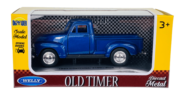 WELLY OLD TIMER 1953 CHEVROLET 3100 PICK UP BLÅ 1:34 43708