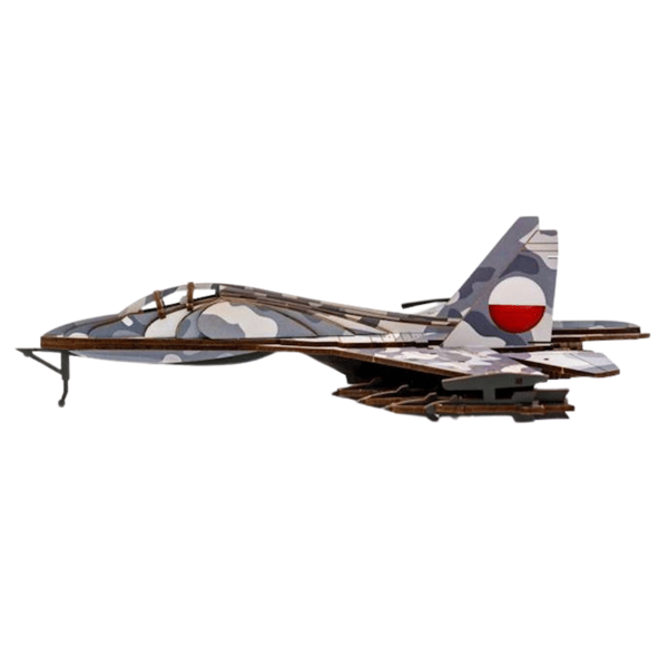 Träpussel för militärflygplan, 3D-modell, pusselset 00654