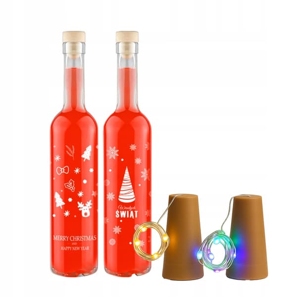Pullo + LED-KORKKI Pullo JOULUKUOSILLA FUTURA 500ml
