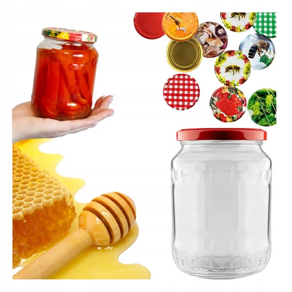 48x glasburkar 720 ml burk för gurkor, svamp, sylt, honung, konserver