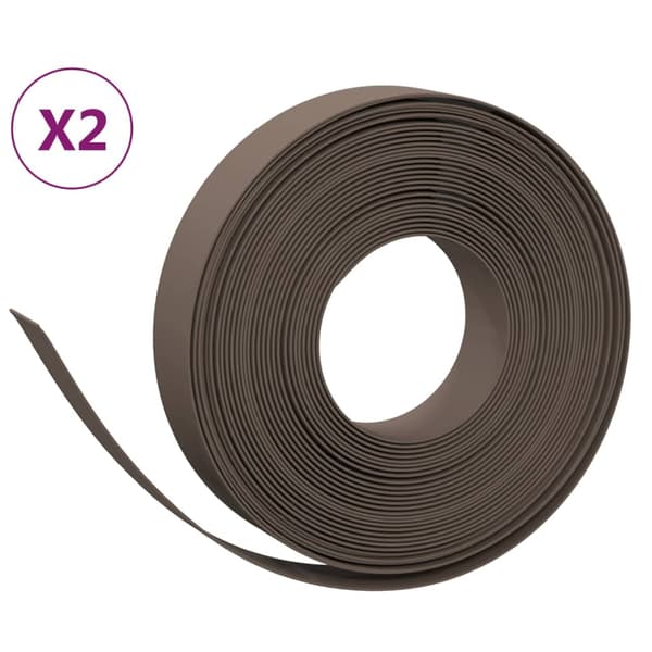 vidaXL havekant, 2 stk., brun, 10 m, 10 cm, polyethylen