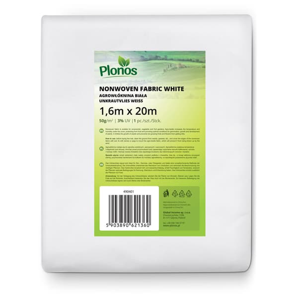 Överdrag agrotextil 2000 cm x 160 cm Plonos - vit