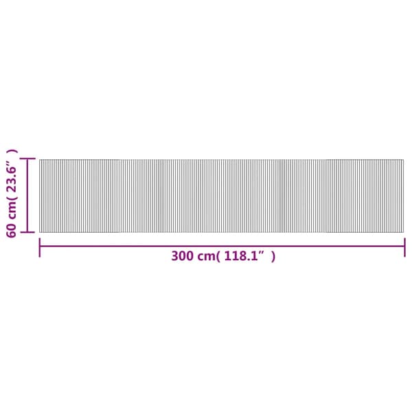 vidaXL Suorakulmainen matto, musta, 60x300 cm, bambu