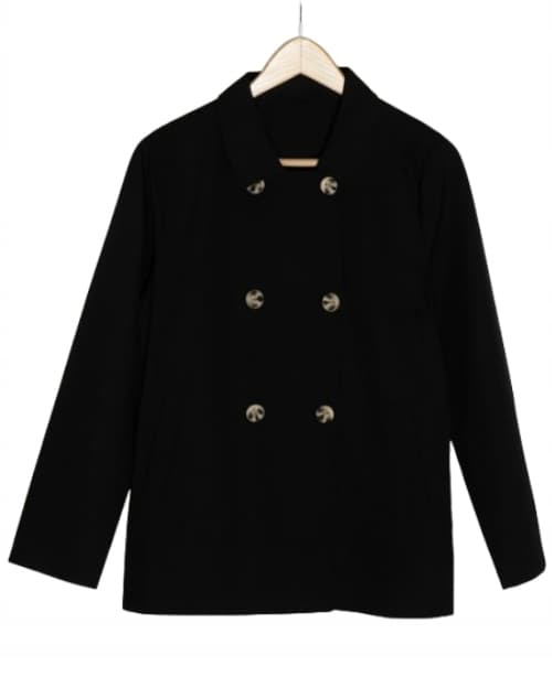 JDY dobbeltradet sort tynd trenchcoat med knapper S K_A