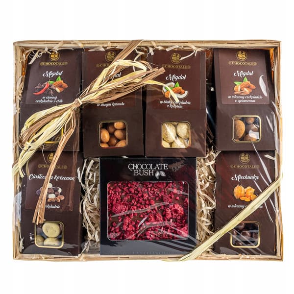Stor gavekurv premium chokoladesæt