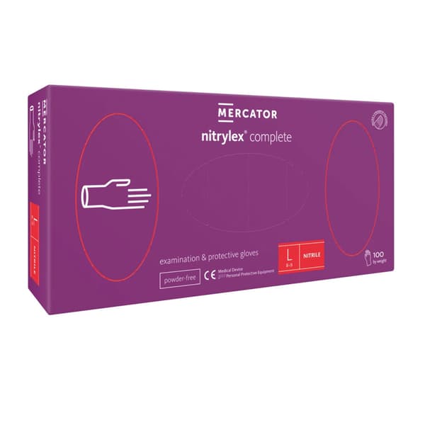 Nitriilikäsineet L violetit Mercator Nitrylex Complete 100 kpl