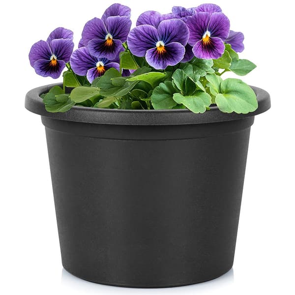Sort plast rund blomsterpotte 23 cm