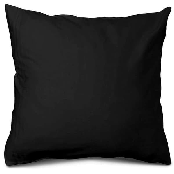 Pudebetræk i bomuld-satin 50x60 glat guld-sort
